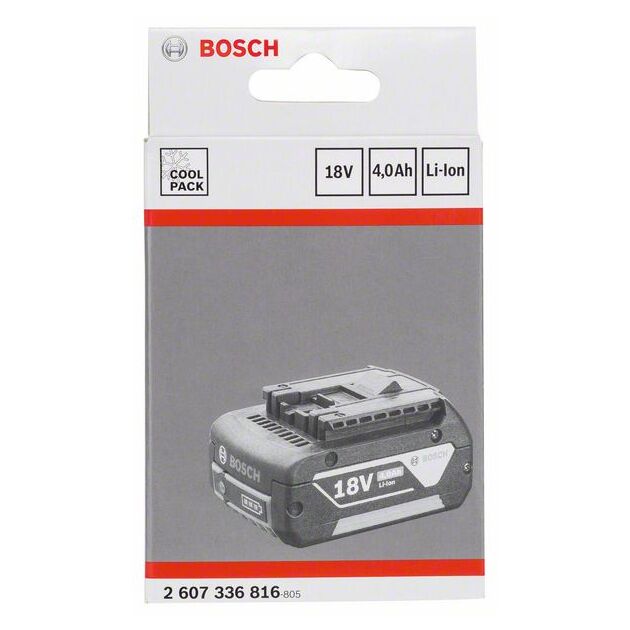 Вставний акумулятор 18 В Heavy Duty (HD), 4,0 A год, літій-іонна технологія, GBA M-C BOSCH, фото , зображення 2 | SNABZHENIE.com.ua