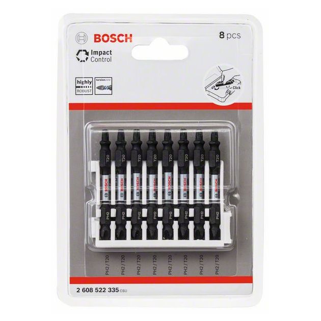 Набор бит для шуруповерта с ударной функцией, 8 шт. BOSCH, фото , изображение 2 | SNABZHENIE.com.ua