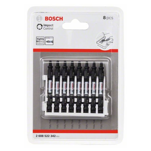 Набор бит для шуруповерта с ударной функцией, 8 шт. BOSCH, фото , изображение 2 | SNABZHENIE.com.ua