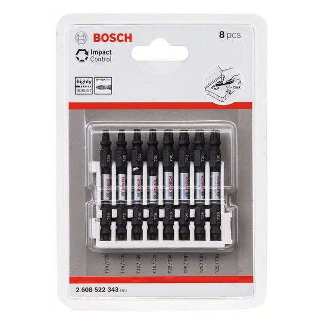 Набор бит для шуруповерта с ударной функцией, 8 шт. BOSCH, фото , изображение 2 | SNABZHENIE.com.ua