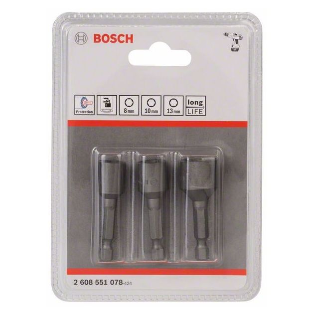 Комплект торцевых ключей BOSCH, 8/10/13 мм, 3 шт., фото , изображение 2 | SNABZHENIE.com.ua Комплект торцевых ключей BOSCH, 8/10/13 мм, 3 шт., фото , изображение 2 | SNABZHENIE.com.ua