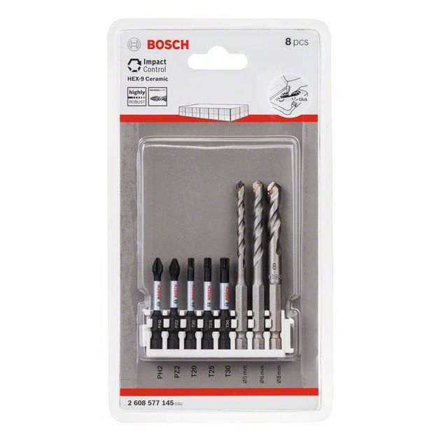 Hex-9 керамическое сверло 5/6/8 мм Impact Power 50 мм, PH2, PZ2, T20-T30 BOSCH, фото , изображение 2 | SNABZHENIE.com.ua Hex-9 керамическое сверло 5/6/8 мм Impact Power 50 мм, PH2, PZ2, T20-T30 BOSCH, фото , изображение 2 | SNABZHENIE.com.ua