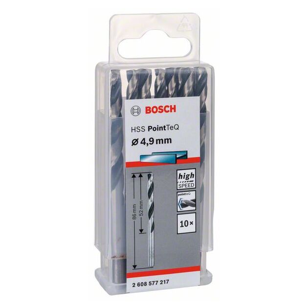Сверло спиральное HSS PointTeQ 4,9 мм BOSCH, фото , изображение 2 | SNABZHENIE.com.ua