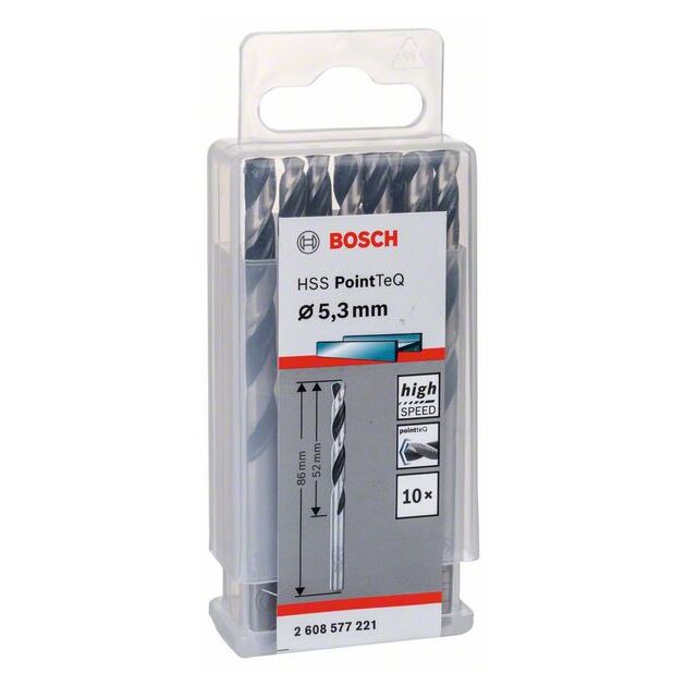Спiral'ное свердло HSS PointTeQ 5,3 мм BOSCH, фото , изображение 2 | SNABZHENIE.com.ua