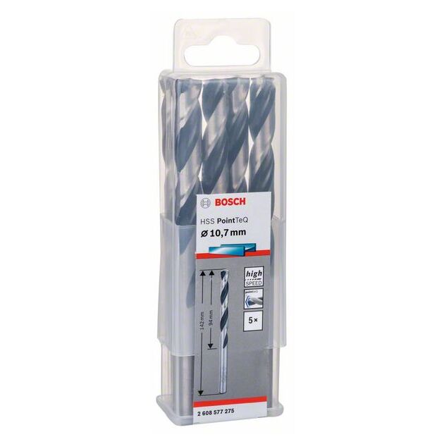 Сверло спиральное HSS PointTeQ 10,7 мм BOSCH, фото , изображение 2 | SNABZHENIE.com.ua