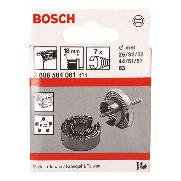 Набір із 7 пиляльних вінців, 25–63 мм BOSCH, фото , зображення 2 | SNABZHENIE.com.ua Набір із 7 пиляльних вінців, 25–63 мм BOSCH, фото , зображення 2 | SNABZHENIE.com.ua