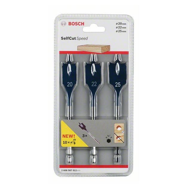 Набор из 3 перовых сверл SelfCut Speed, 20/22/25 мм BOSCH, фото , изображение 2 | SNABZHENIE.com.ua Набор из 3 перовых сверл SelfCut Speed, 20/22/25 мм BOSCH, фото , изображение 2 | SNABZHENIE.com.ua