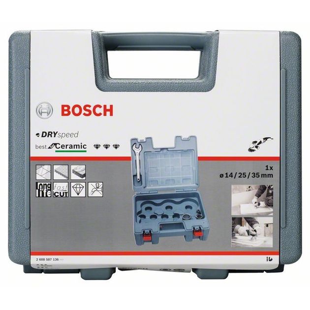 Набір із 3 алмазних різців DrySpeed Best for Ceramic, 14–35 мм BOSCH, фото , зображення 2 | SNABZHENIE.com.ua