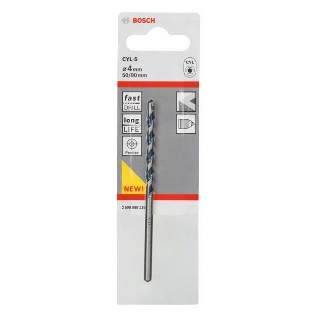 Свердло по бетону CYL-5 4х50х90 мм BOSCH, фото , изображение 2 | SNABZHENIE.com.ua