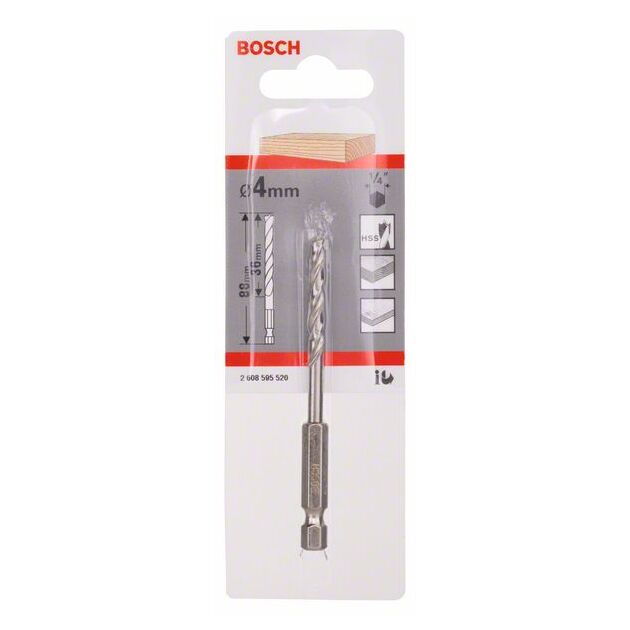 Сверла по дереву с шестигранным хвостовиком 4 x 43 x 88 мм BOSCH, фото , изображение 2 | SNABZHENIE.com.ua