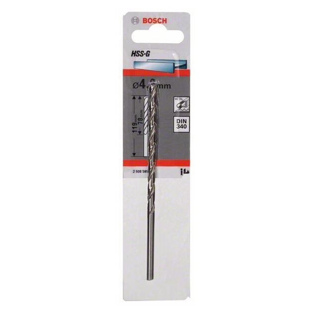 Сверло по металлу HSS-G, DIN 340, 4,2 x 78 x 119 мм, BOSCH, фото , изображение 2 | SNABZHENIE.com.ua