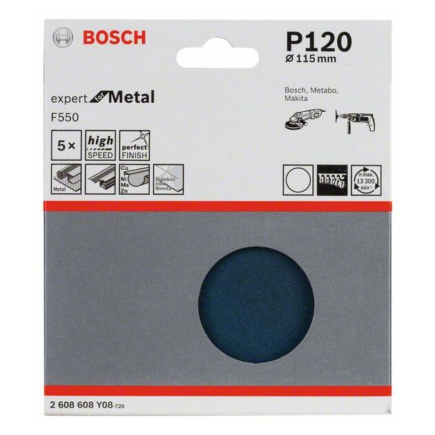 Шлифовальные листы F550, 115 мм, 120, упаковка 5 шт. BOSCH, фото , изображение 2 | SNABZHENIE.com.ua