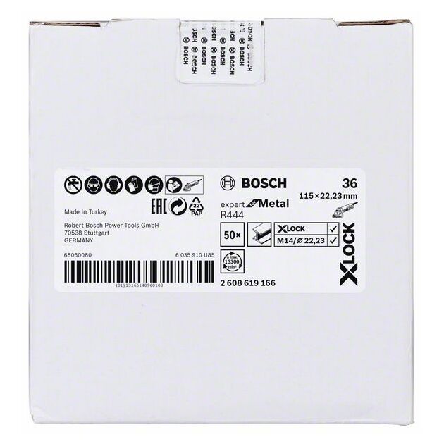 Волокнистые шлифовальные круги X-LOCK, Ø115 мм, G 36, 1 шт. BOSCH, фото , изображение 2 | SNABZHENIE.com.ua