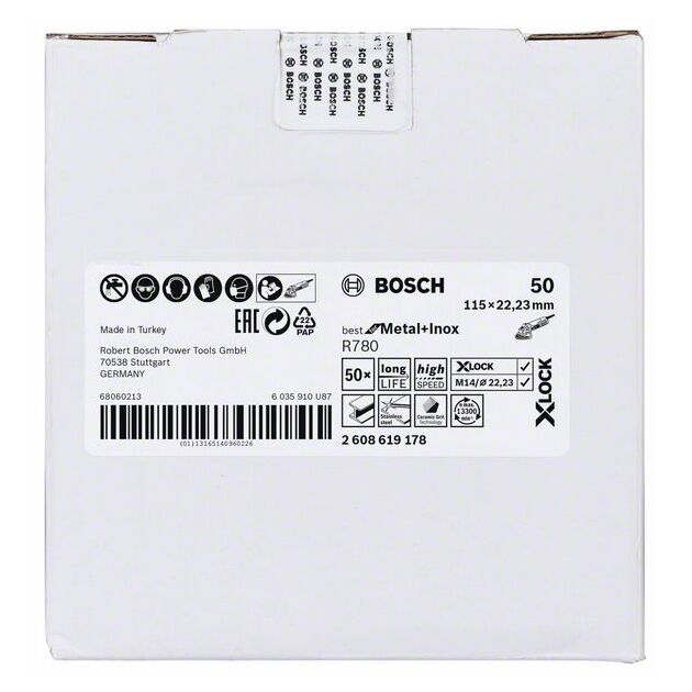 Шліфувальний круг X-LOCK 115 мм G50 R780 Best for Metal + Inox BOSCH, фото , изображение 2 | SNABZHENIE.com.ua