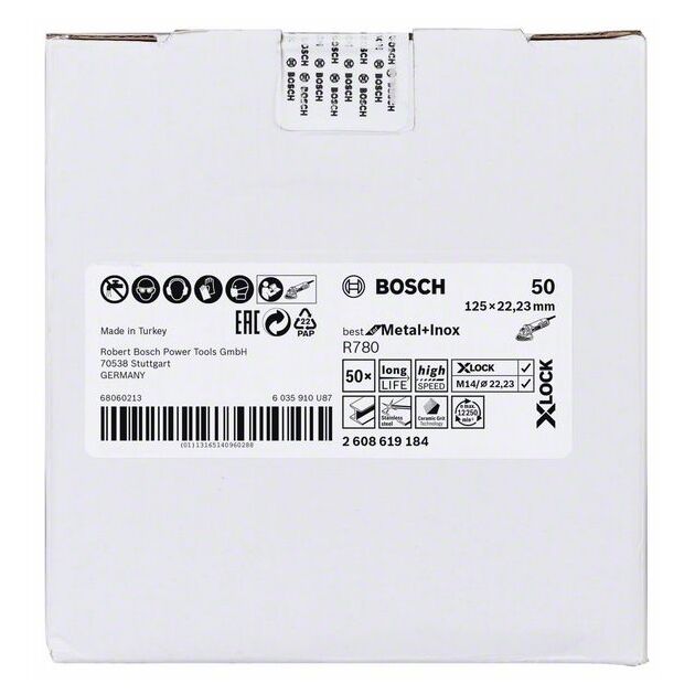 Шлифовальный круг X-LOCK, 125 мм, G50, R780 Best for Metal + Inox BOSCH, фото , изображение 2 | SNABZHENIE.com.ua