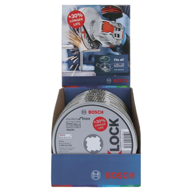Диск відрізний X-LOCK Standard for Inox 10 x 115 x 1 x 22,23 мм, пряме різання BOSCH, фото  | SNABZHENIE.com.ua