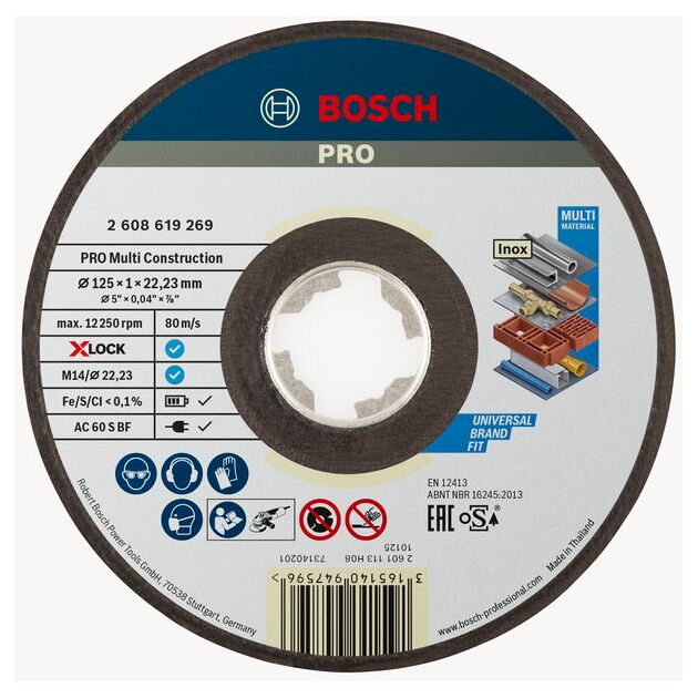 Диск отрезной X-LOCK Multi Material 125 мм, прямое резание BOSCH, фото  | SNABZHENIE.com.ua