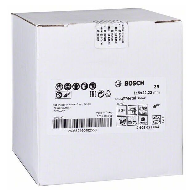 Шлифовальный круг R780 для металла и inox 115x22,23 мм, G36 BOSCH, фото , изображение 2 | SNABZHENIE.com.ua