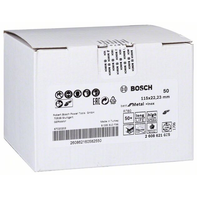 Шлифовальный круг R780 Best for Metal + Inox 115x22,23 мм G50 BOSCH, фото , изображение 2 | SNABZHENIE.com.ua