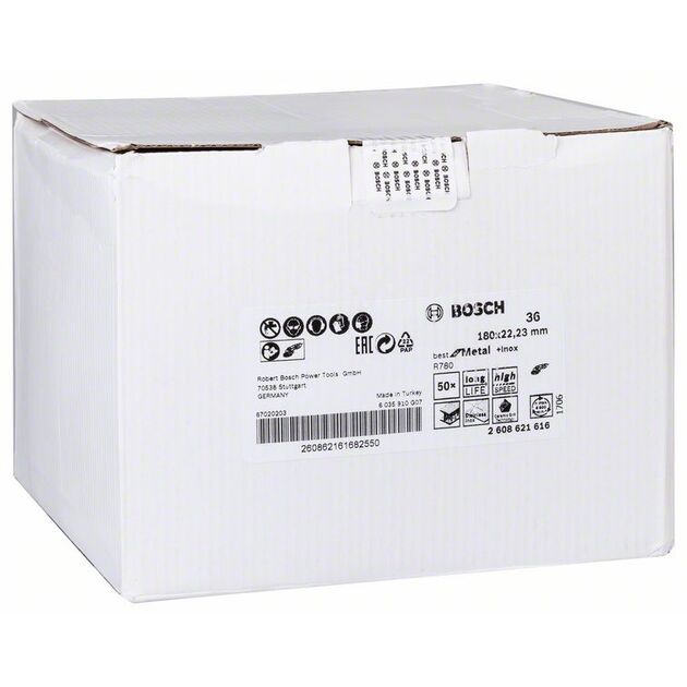 Шлифовальный круг R780 для металла и инокса 180 x 22,23 мм, G36 BOSCH, фото , изображение 2 | SNABZHENIE.com.ua