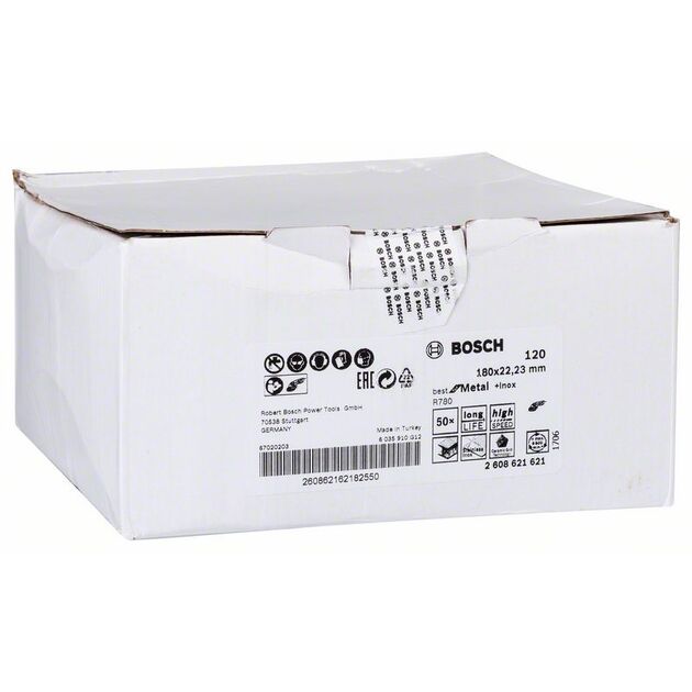 Шлифовальный круг R780 для металла и инокса 180x22,23 мм, G120 BOSCH, фото , изображение 2 | SNABZHENIE.com.ua