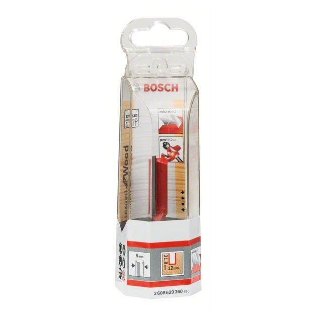 Прямая фреза для дерева Expert, твердий сплав, 8 мм, D1 12 мм, L 31,8 мм, G 63,8 мм BOSCH, фото , изображение 2 | SNABZHENIE.com.ua