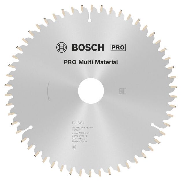 Пильный диск Multi Material 200x30x2,4 мм, 54 BOSCH, фото  | SNABZHENIE.com.ua