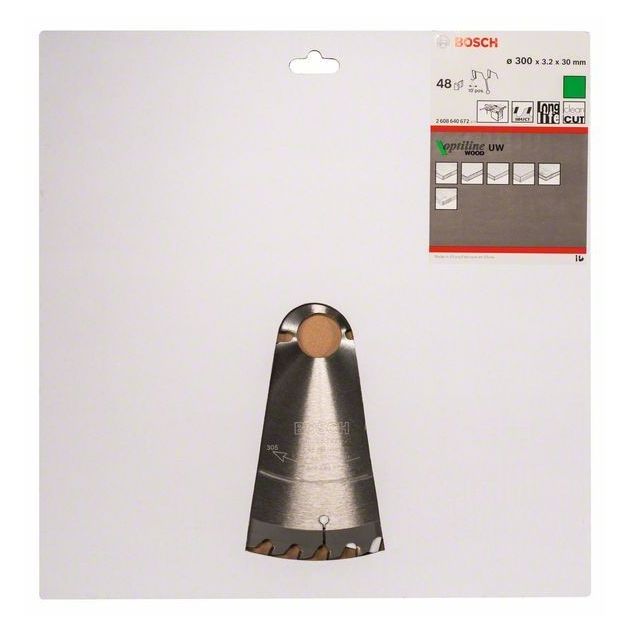 Розпилювальний диск «Optiline Wood» 300 x 30 x 3,2 мм, 48 BOSCH, фото , зображення 2 | SNABZHENIE.com.ua