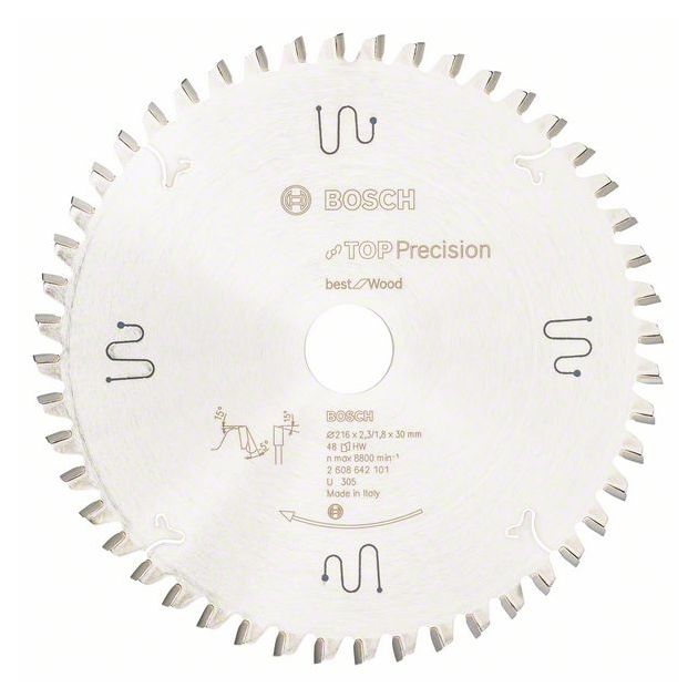 Пильный диск Bosch Top Precision 216 мм для дерева, 48 зубьев, фото  | SNABZHENIE.com.ua