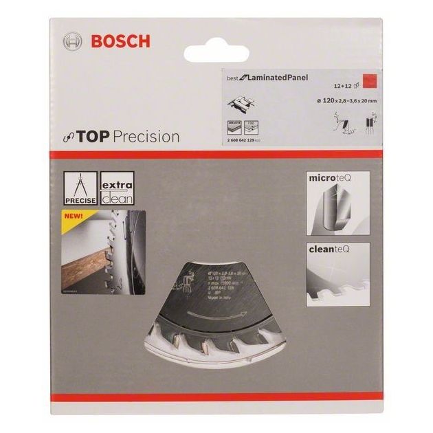 Диск попередньої насічки Top Precision Laminated Panel 120 x 20 x 2,8-3,6 мм, 12+12 BOSCH, фото , зображення 2 | SNABZHENIE.com.ua Диск попередньої насічки Top Precision Laminated Panel 120 x 20 x 2,8-3,6 мм, 12+12 BOSCH, фото , зображення 2 | SNABZHENIE.com.ua