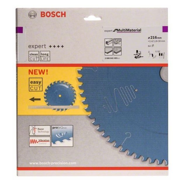 Пильний диск Expert for Multi Material 216 x 30 x 2,4 мм, 64 BOSCH, фото , зображення 2 | SNABZHENIE.com.ua Пильний диск Expert for Multi Material 216 x 30 x 2,4 мм, 64 BOSCH, фото , зображення 2 | SNABZHENIE.com.ua