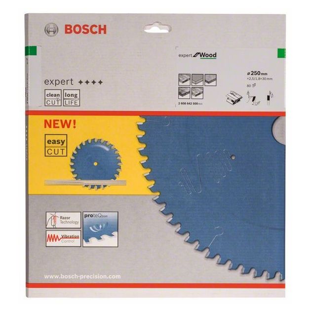 Пильный диск Expert for Wood 250 мм, 80 зубьев BOSCH, фото , изображение 2 | SNABZHENIE.com.ua Пильный диск Expert for Wood 250 мм, 80 зубьев BOSCH, фото , изображение 2 | SNABZHENIE.com.ua