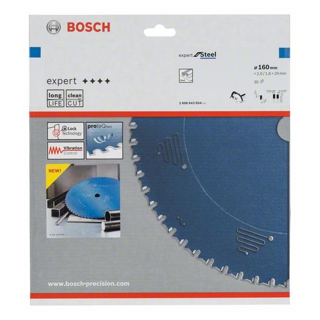 Пильный диск Expert for Steel 160x20x2,0 мм, 30 BOSCH, фото , изображение 2 | SNABZHENIE.com.ua Пильный диск Expert for Steel 160x20x2,0 мм, 30 BOSCH, фото , изображение 2 | SNABZHENIE.com.ua