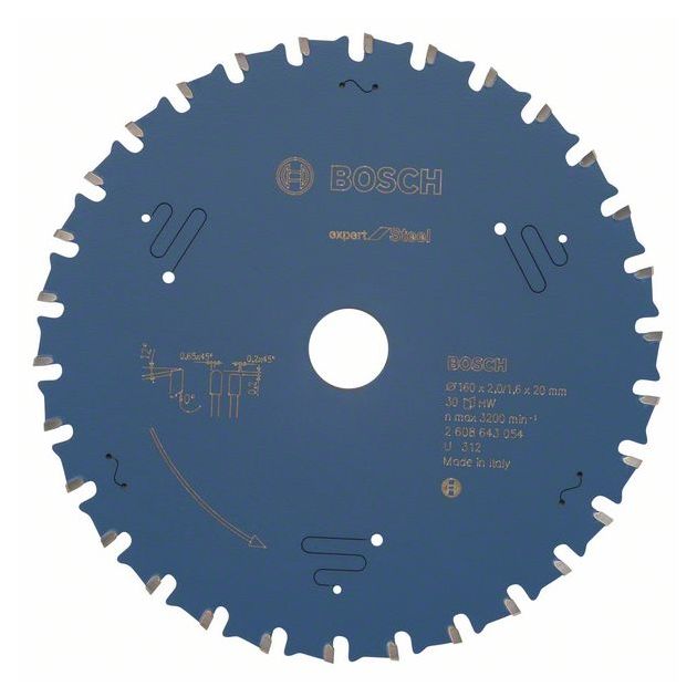Пильный диск Expert for Steel 160x20x2,0 мм, 30 BOSCH, фото  | SNABZHENIE.com.ua