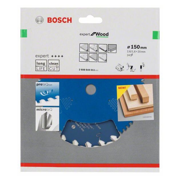 Пильный диск Bosch Expert для дерева 150 x 20 x 2,6 мм, 24 зуба, фото , изображение 2 | SNABZHENIE.com.ua Пильный диск Bosch Expert для дерева 150 x 20 x 2,6 мм, 24 зуба, фото , изображение 2 | SNABZHENIE.com.ua
