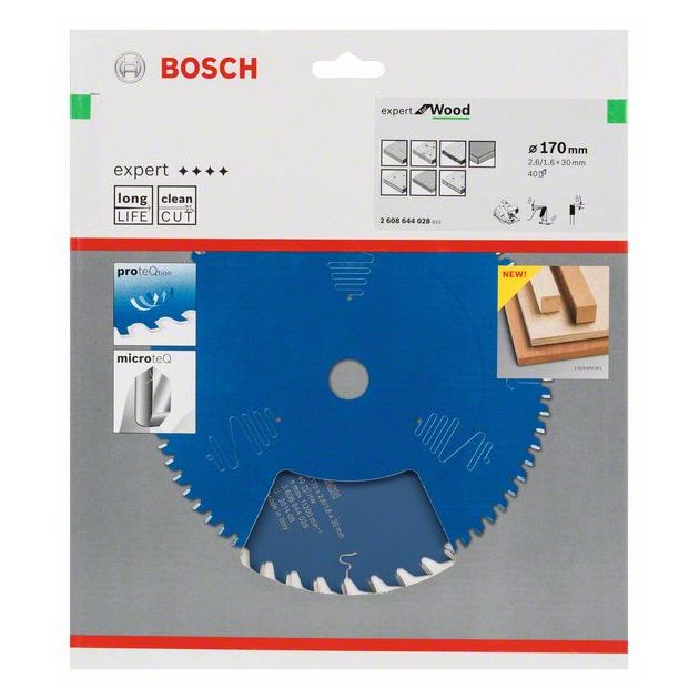 Пильный диск Expert for Wood 170 мм, 40 зубьев, BOSCH, фото , изображение 2 | SNABZHENIE.com.ua