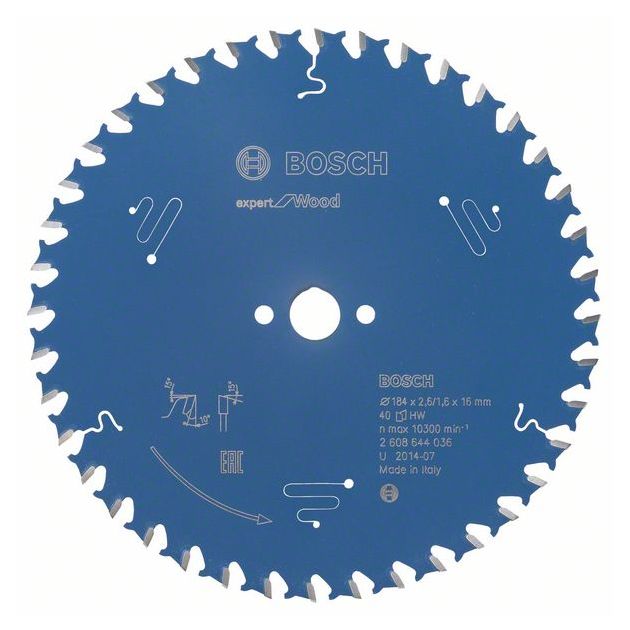 Пильный диск Expert for Wood 184x16x2,6 мм, 40 зубьев BOSCH, фото  | SNABZHENIE.com.ua