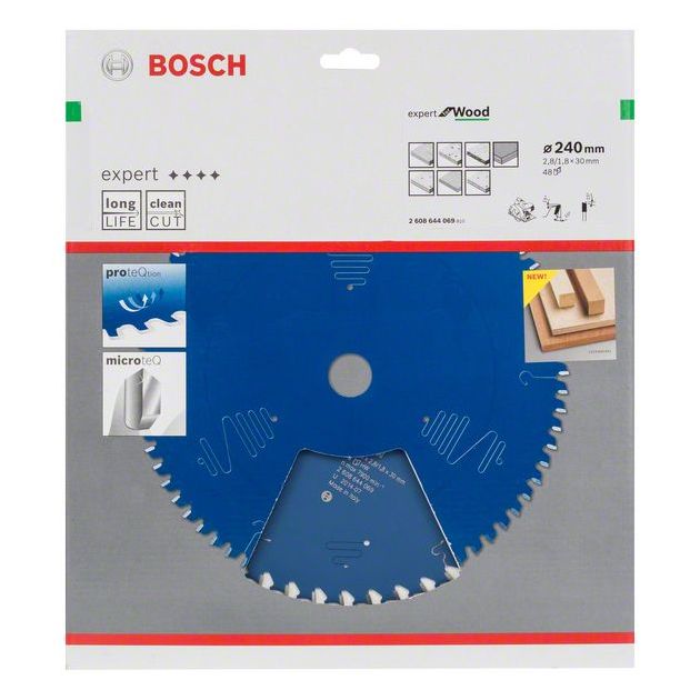 Пильный диск Expert for Wood 240 мм, 48 зубьев, BOSCH, фото , изображение 2 | SNABZHENIE.com.ua