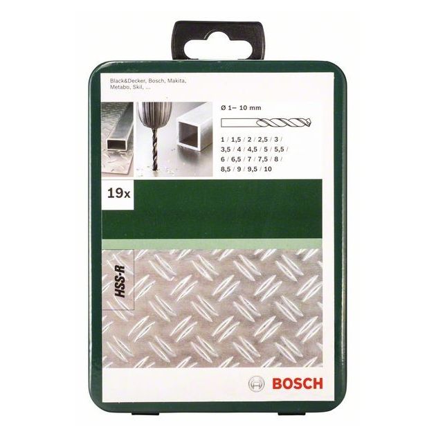 Набор сверл по металлу 19 шт. HSS-R, DIN 338, 1-10 мм BOSCH, фото , изображение 2 | SNABZHENIE.com.ua
