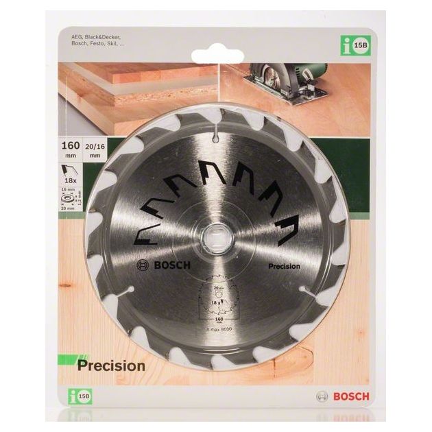 Пильный диск BOSCH PRECISION, диам. 160 мм, 20 мм, 18 зубьев, фото , изображение 2 | SNABZHENIE.com.ua Пильный диск BOSCH PRECISION, диам. 160 мм, 20 мм, 18 зубьев, фото , изображение 2 | SNABZHENIE.com.ua