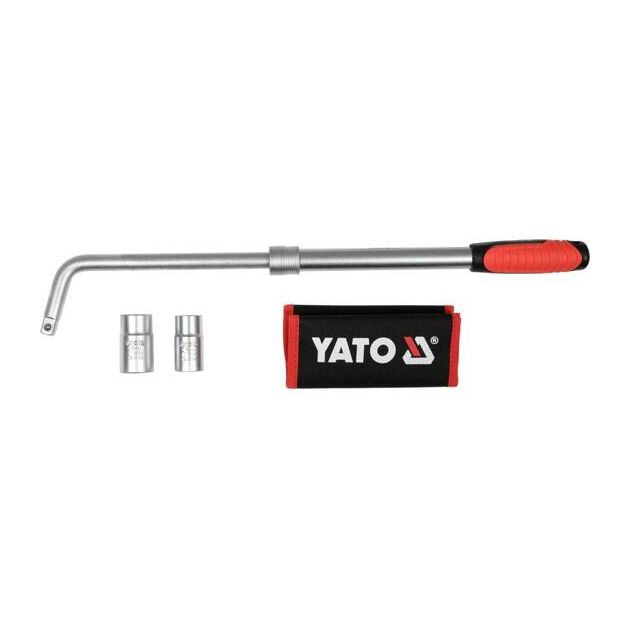 Ключ телескопический YATO L-образный, квадр 1/2, насадки М17x19 и М21x23, фото  | SNABZHENIE.com.ua