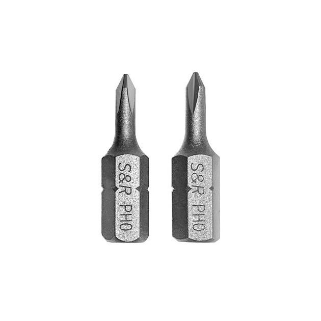 Биты S&R PH0 25 мм, 2 шт., фото  | SNABZHENIE.com.ua