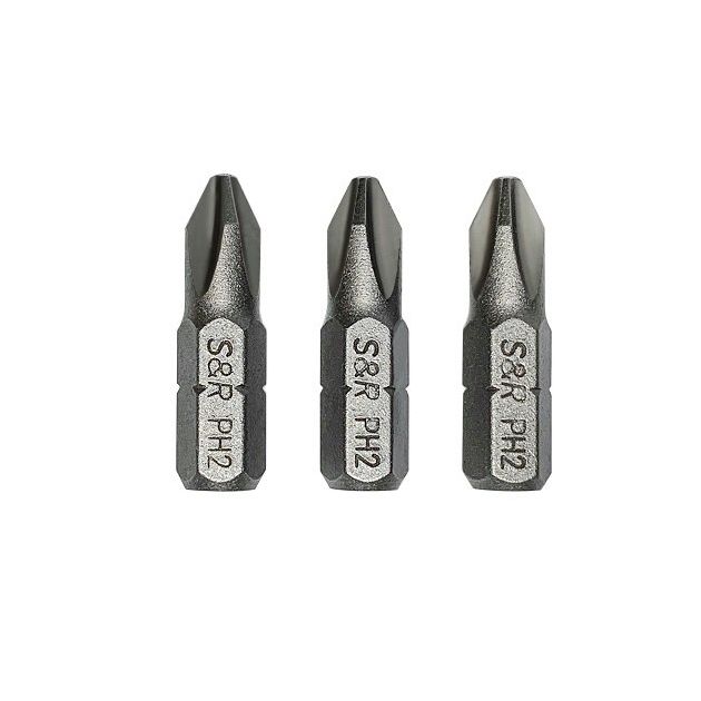 Биты S&R PH2 25 мм, 3 шт., фото  | SNABZHENIE.com.ua