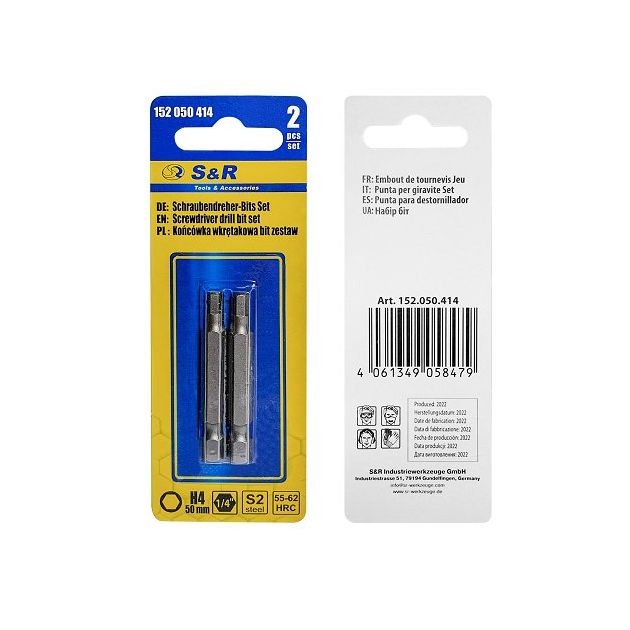 Биты S&R Hex4, 50 мм, 2 шт., фото , изображение 2 | SNABZHENIE.com.ua Биты S&R Hex4, 50 мм, 2 шт., фото , изображение 2 | SNABZHENIE.com.ua