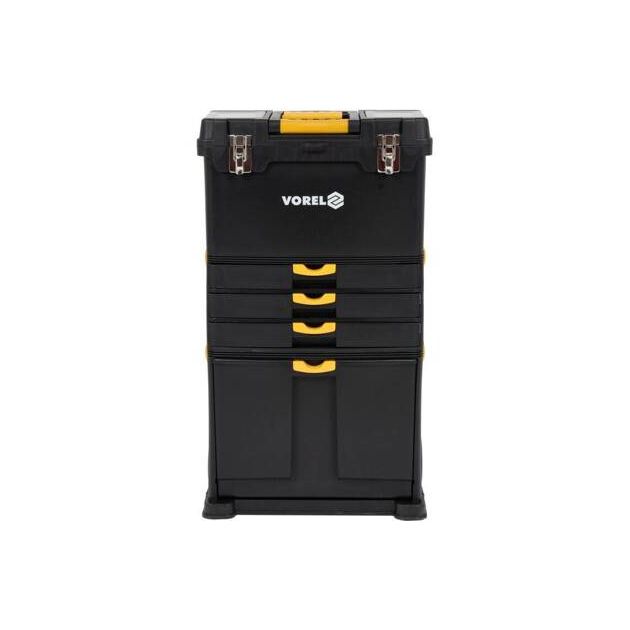Ящик для инструментов на колесах VOREL, 3 секции, 45х28х82/104 см, фото  | SNABZHENIE.com.ua