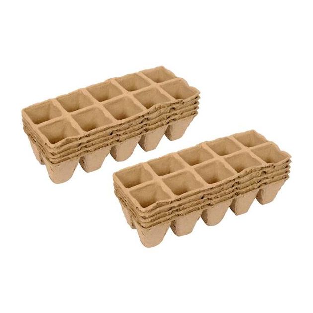 Лотки картонные для рассады FLO, 2 шт, 5 ячеек, 30x30 мм, гл. 45 мм, фото  | SNABZHENIE.com.ua