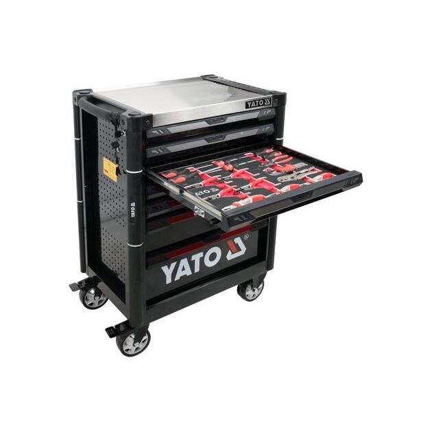 Шафа з інструментами YATO, на колесах, 7 шухляд, 157 елементів, фото  | SNABZHENIE.com.ua