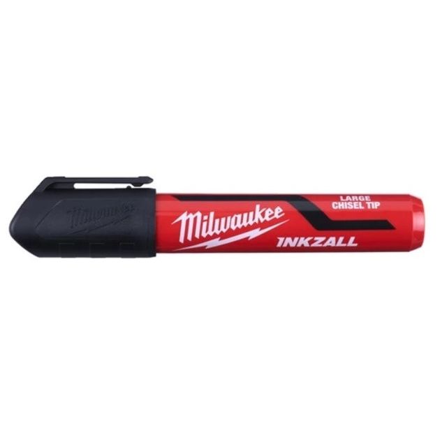 Маркер MILWAUKEE INKZALL черный L, скошенный наконечник, 1 шт., фото  | SNABZHENIE.com.ua