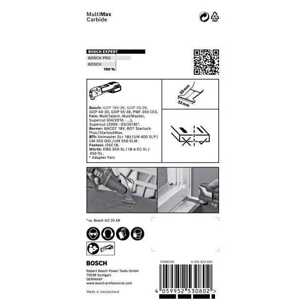 Полотно для багатофункціональних машин EXPERT MultiMax PAIZ 32 APIT, 32 мм BOSCH, фото , зображення 6 | SNABZHENIE.com.ua