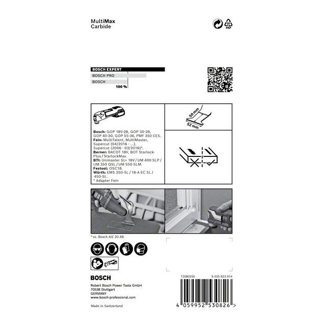 Полотно для багатофункціональних машин EXPERT MultiMax PAII 52 APIT, 52 мм BOSCH, фото , зображення 6 | SNABZHENIE.com.ua